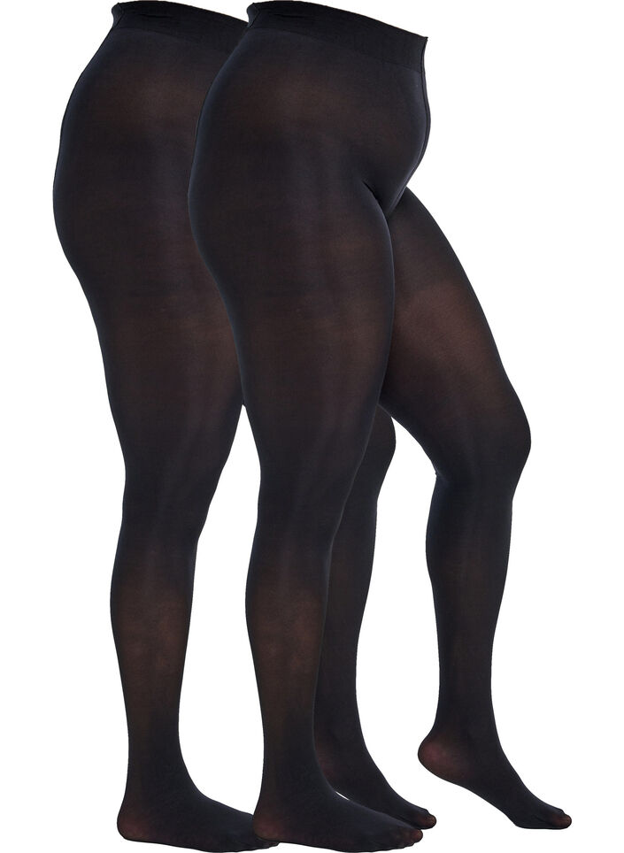 2-pack tights in 60 denier, Black, Packshot image number 0