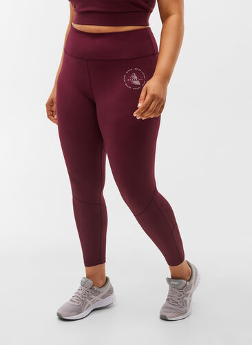 Solid-coloured gym leggings, Fig, Model image number 0
