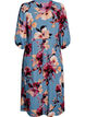 Midi dress with floral print and 3/4 sleeves, Blue, Packshot image number 1