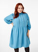 Knee-length dress with embroidery and 3/4 sleeves, Blue Heaven, Model image number 0