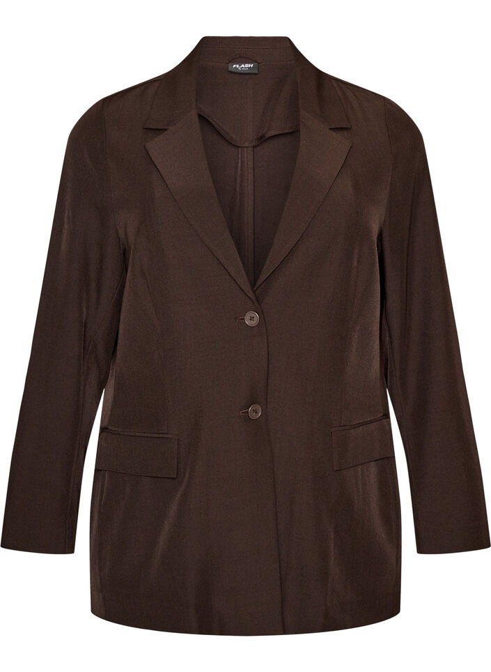 Blazer with pockets and slits, Brown, Packshot image number 0