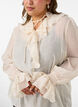 Viscose blouse with ruffles and long sleeves, Vanilla, Model image number 3
