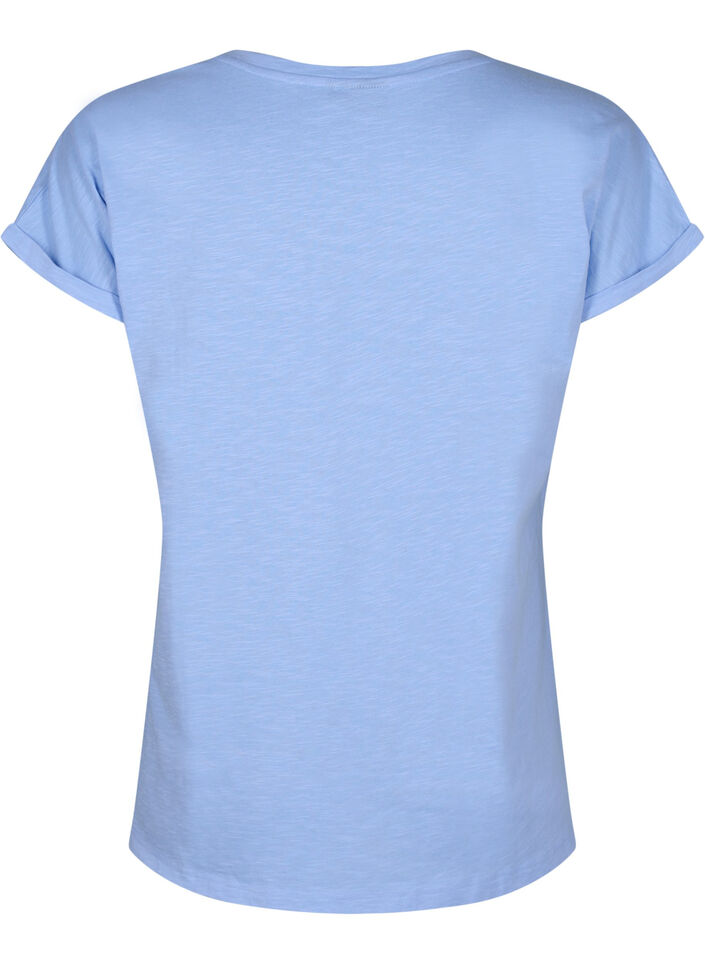 Printed T-shirt in organic cotton, Serenityw.Navy Print, Packshot image number 1