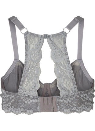 Buy Zivame Lustrous Lace Padded Wired Bra And Floral Bikini Brief Set-Grey  at Rs.1320 online