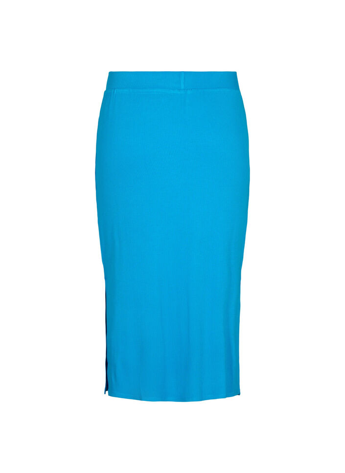 Tight-fitting viscose midi skirt, Ibiza Blue, Packshot image number 1