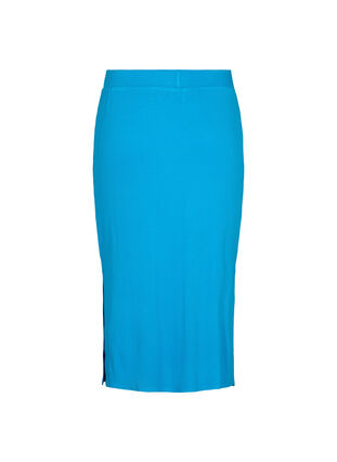 Tight-fitting viscose midi skirt, Ibiza Blue, Packshot image number 1
