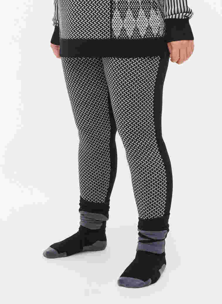 Ski leggings in wool, Medium Grey Comb, Model image number 1