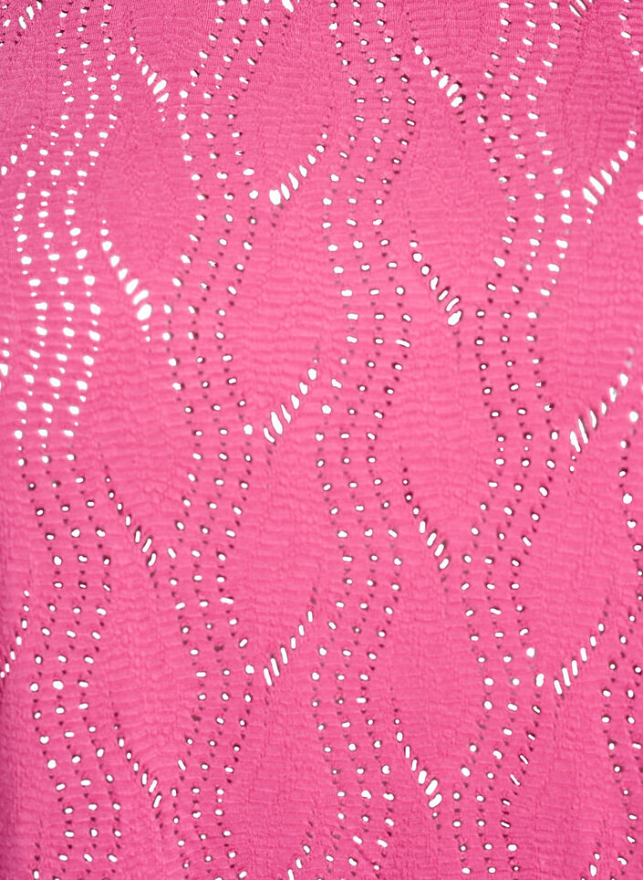 FLASH - Jersey T-shirt with eyelet pattern, Pink, Packshot image number 2