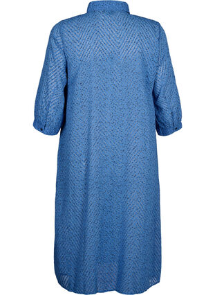 Dotted shirtdress with 3/4 sleeves and slit, Riverside Dot, Packshot image number 1