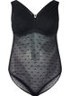 Bodystocking with dotted mesh and removable pads, Black, Packshot image number 0