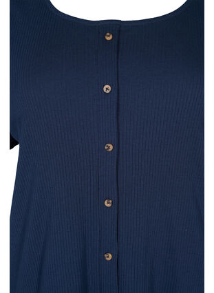 Short-sleeved T-shirt with buttons, Navy Blazer, Packshot image number 2