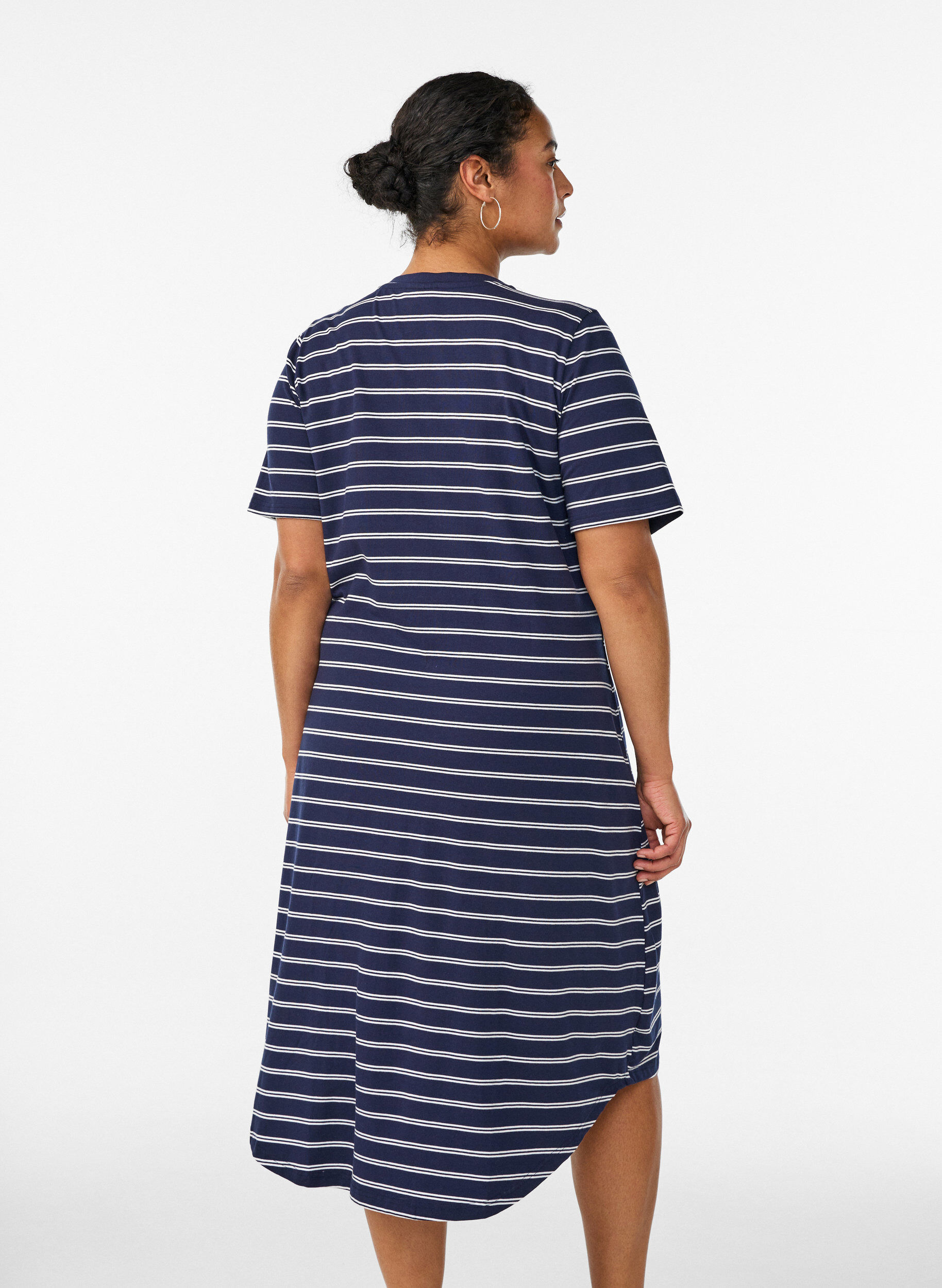ZizzifashionCotton dress with twist detail, Blue, Model image number 2