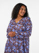 Midi dress with floral print and ruffle hem, Brown, Model image number 2