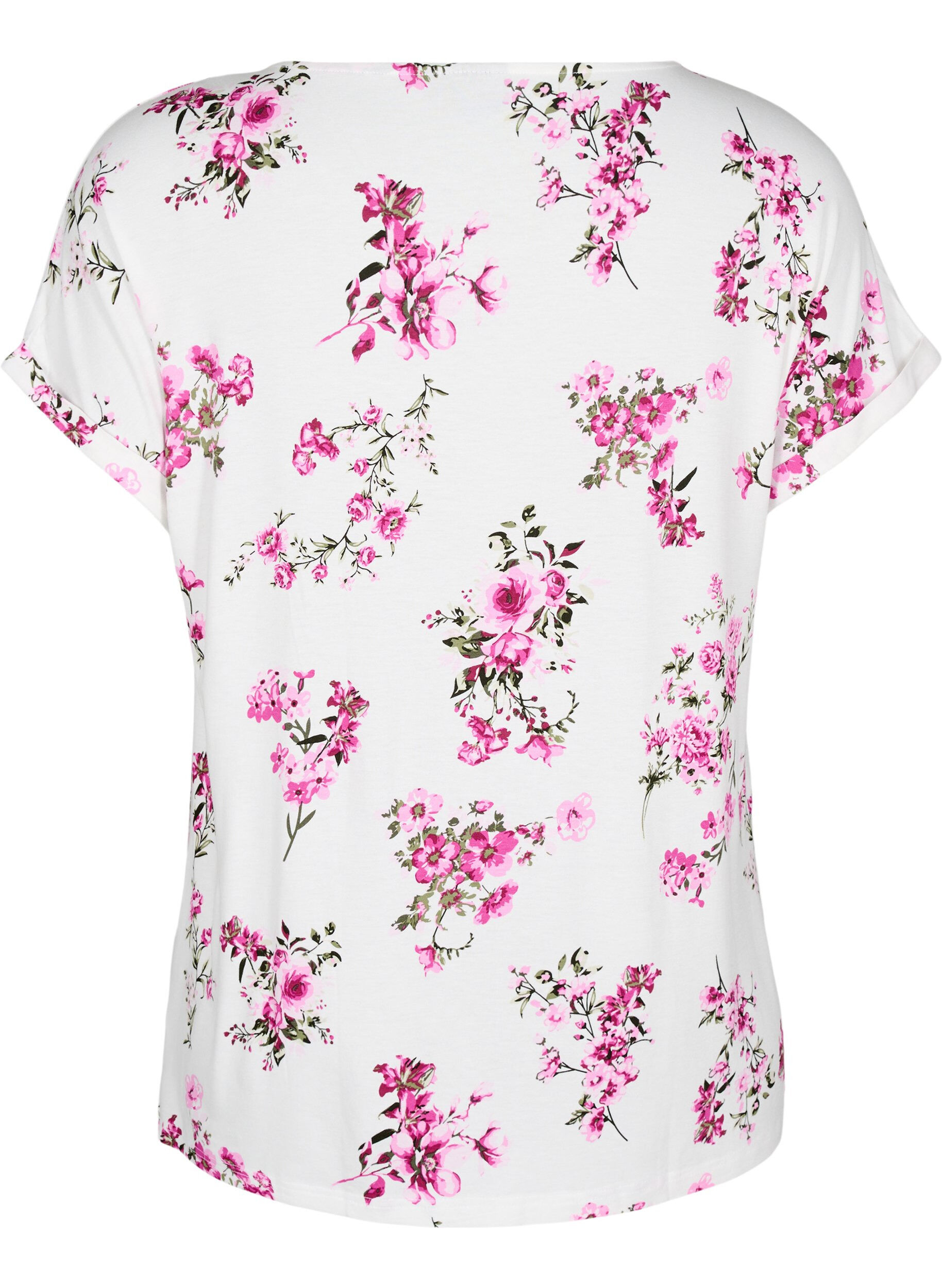 Zizzifashion T-shirt with floral print, Pink, Packshot image number 1