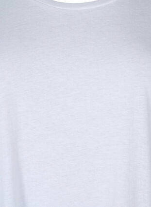 Short sleeve cotton blend T-shirt, Bright White, Packshot image number 2