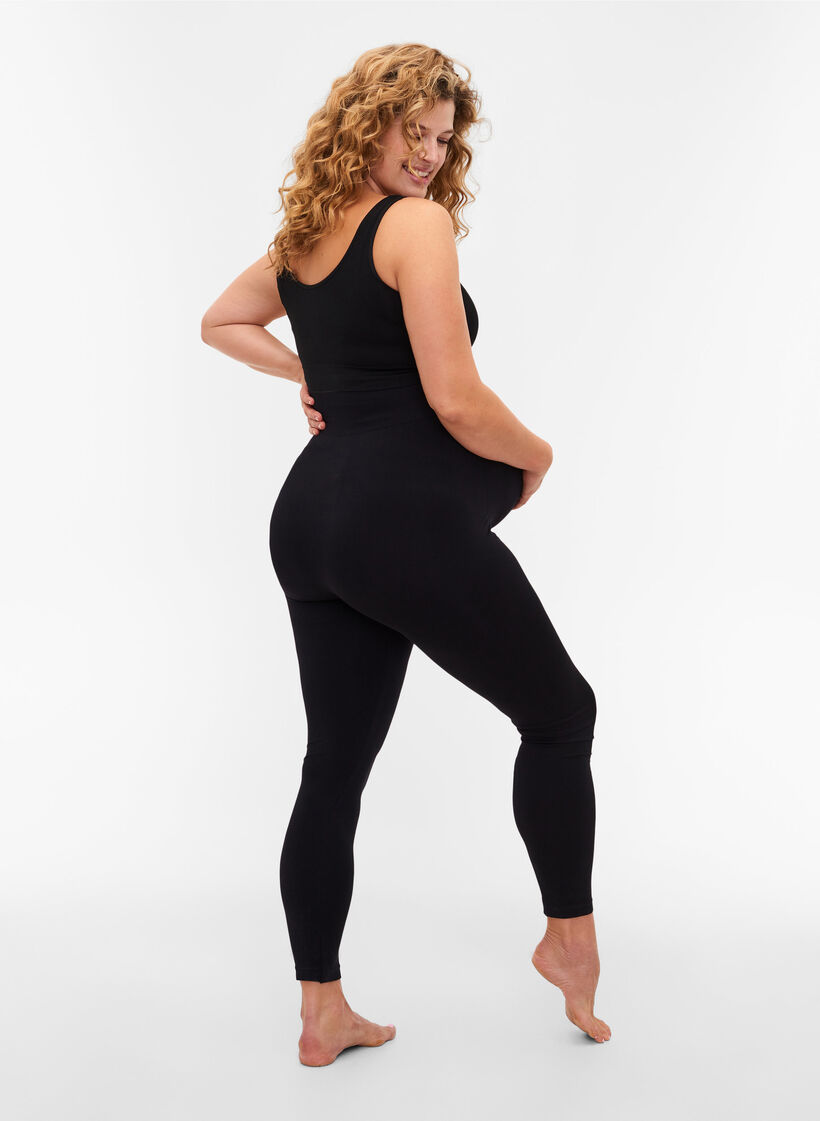 Seamless maternity leggings, Black, Model image number 0
