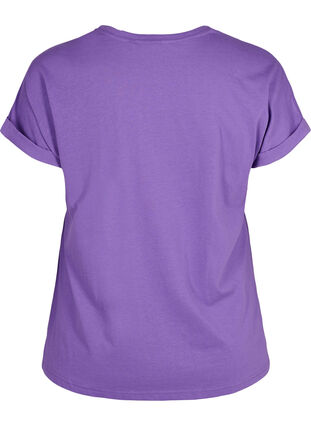 Short sleeved cotton blend t-shirt, Deep Lavender, Packshot image number 1