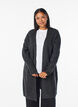 FLASH - Long ribbed cardigan with an open front, Dark Grey, Model image number 0