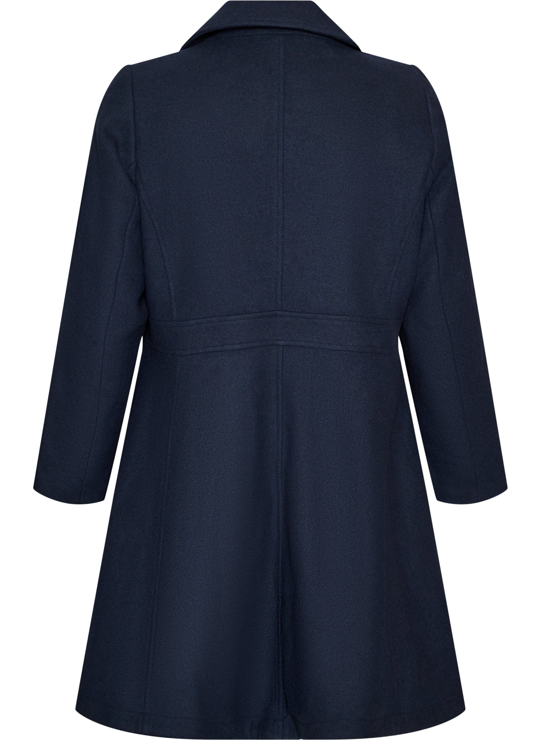 ZizzifashionA-line wool coat with pockets, Blue, Packshot image number 1