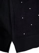 Loose knit blouse with rhinestones, Black, Packshot image number 4