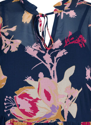 Tunic with floral print and lurex, Big Flower AOP, Packshot image number 2
