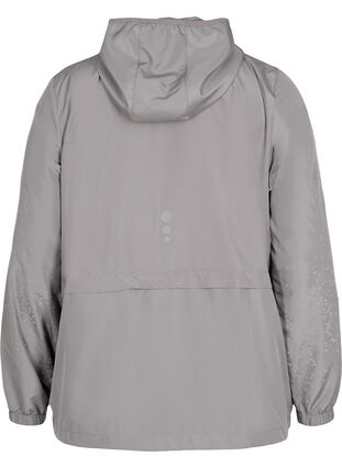 Sports jacket with hood and reflector, Grey Silver, Packshot image number 1