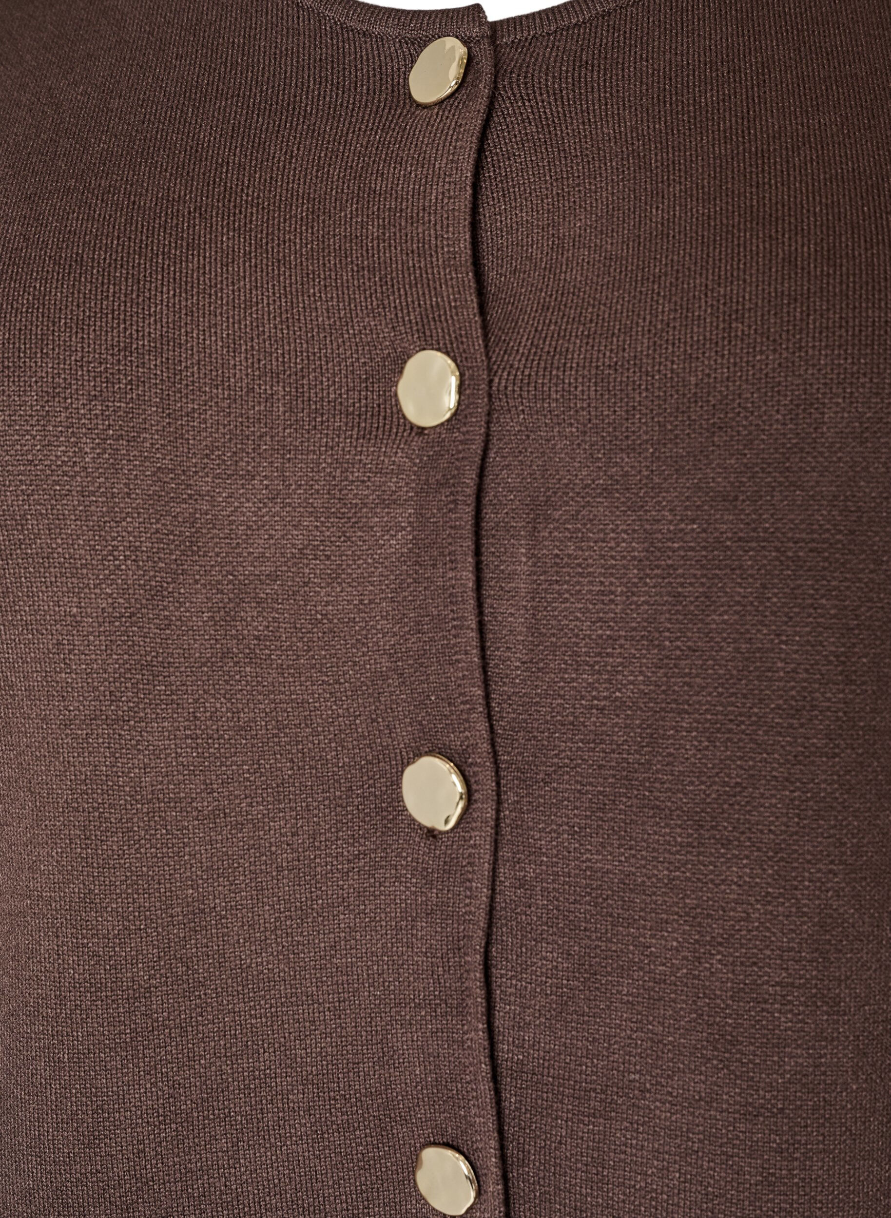 ZizzifashionSleeveless knit vest with decorative buttons, Brown, Packshot image number 2