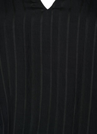 Viscose blouse with 3/4 sleeves and smock, Black, Packshot image number 2