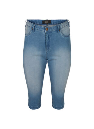 High waisted Amy capri jeans with super slim fit, Light blue denim, Packshot image number 0