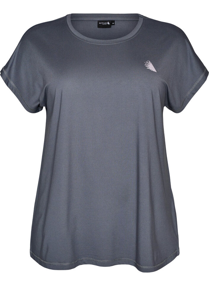 Solid-coloured training T-shirt, Grey, Packshot image number 0