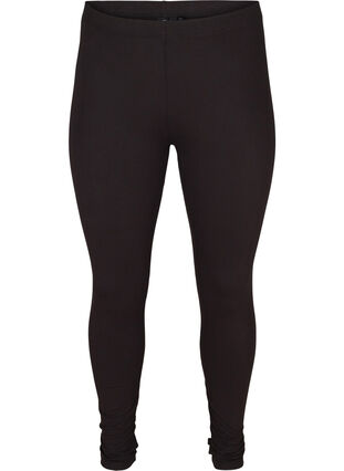 3/4-length leggings in viscose with bow, Black, Packshot image number 0