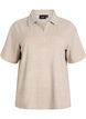 Jersey blouse with collar and short sleeves, Brown, Packshot image number 0
