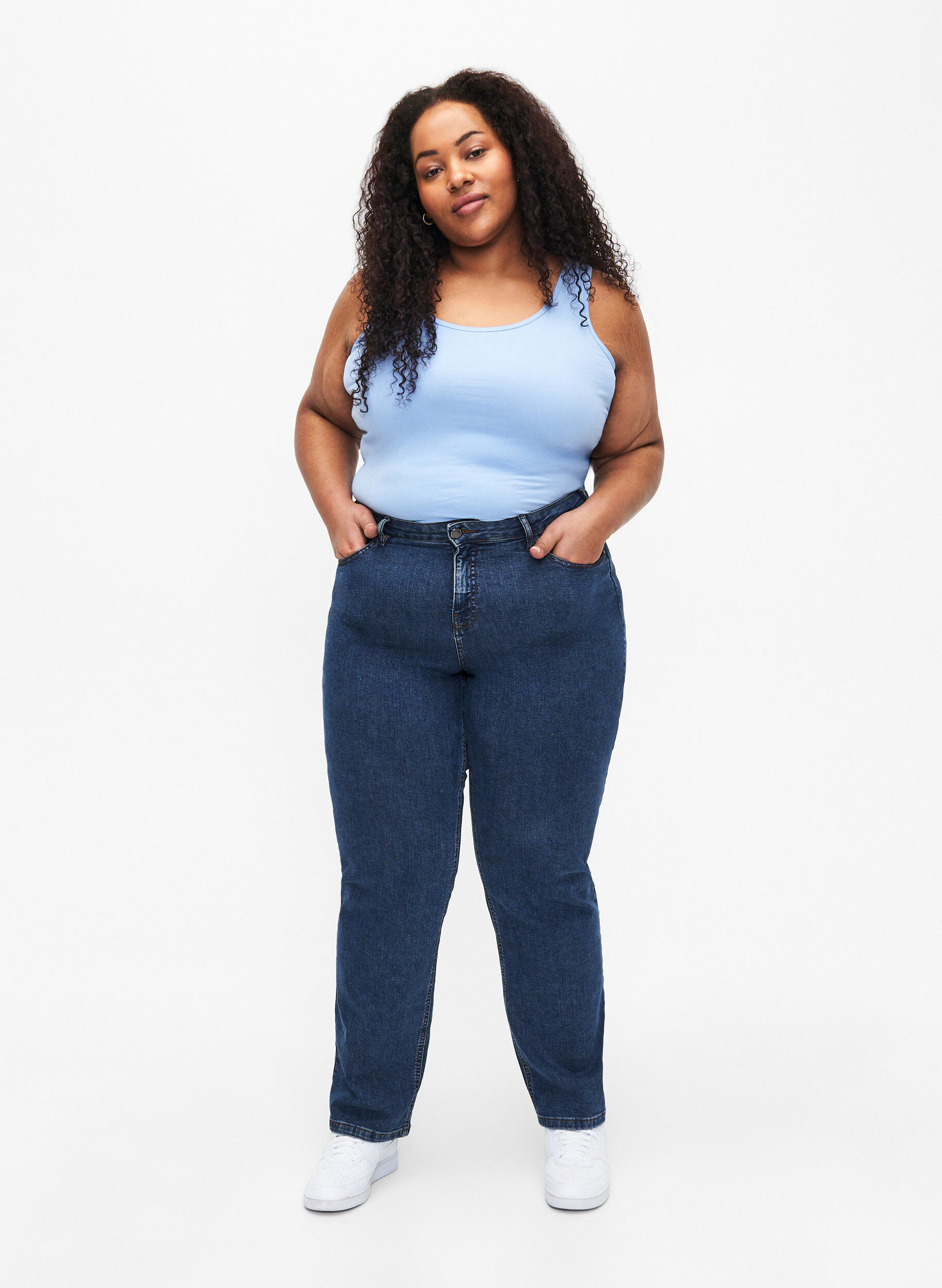 Zizzifashion Cotton basic top, Light Blue, Model image number 1