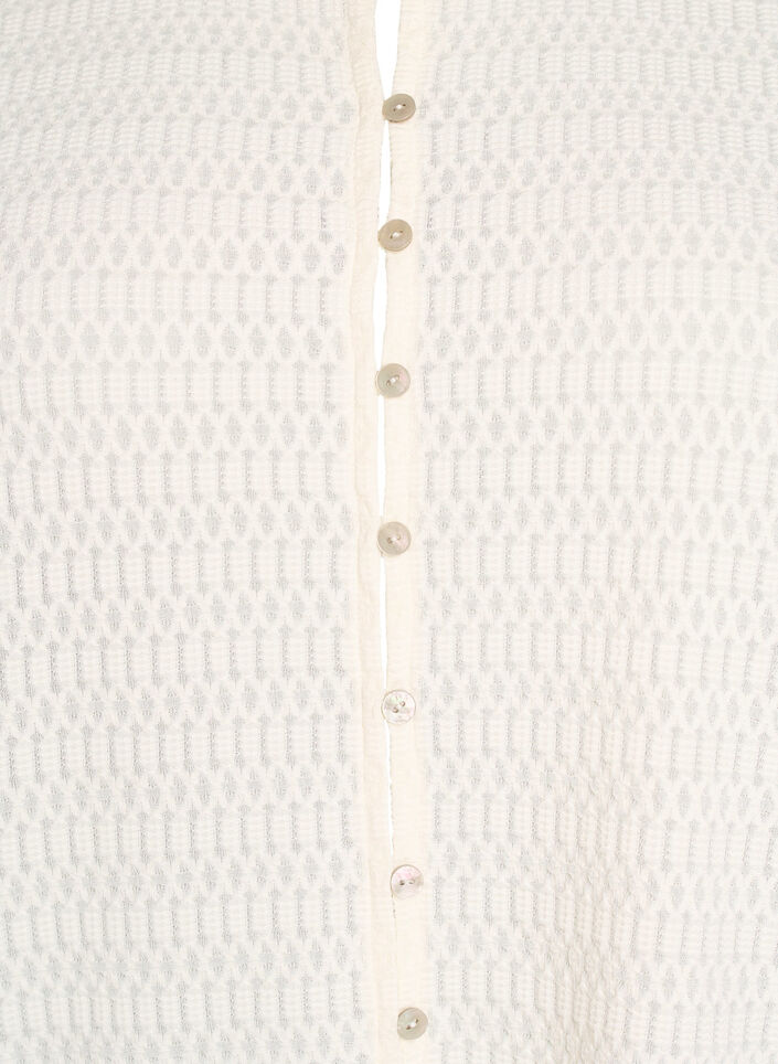 Blouse with textured pattern and button fastening, Vanilla, Packshot image number 2
