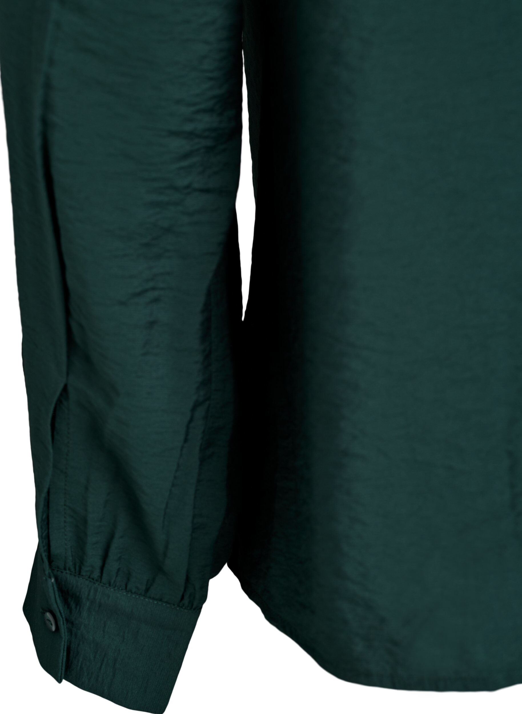 Zizzifashion Blouse with V-neck and embroidered bands, Green, Packshot image number 3