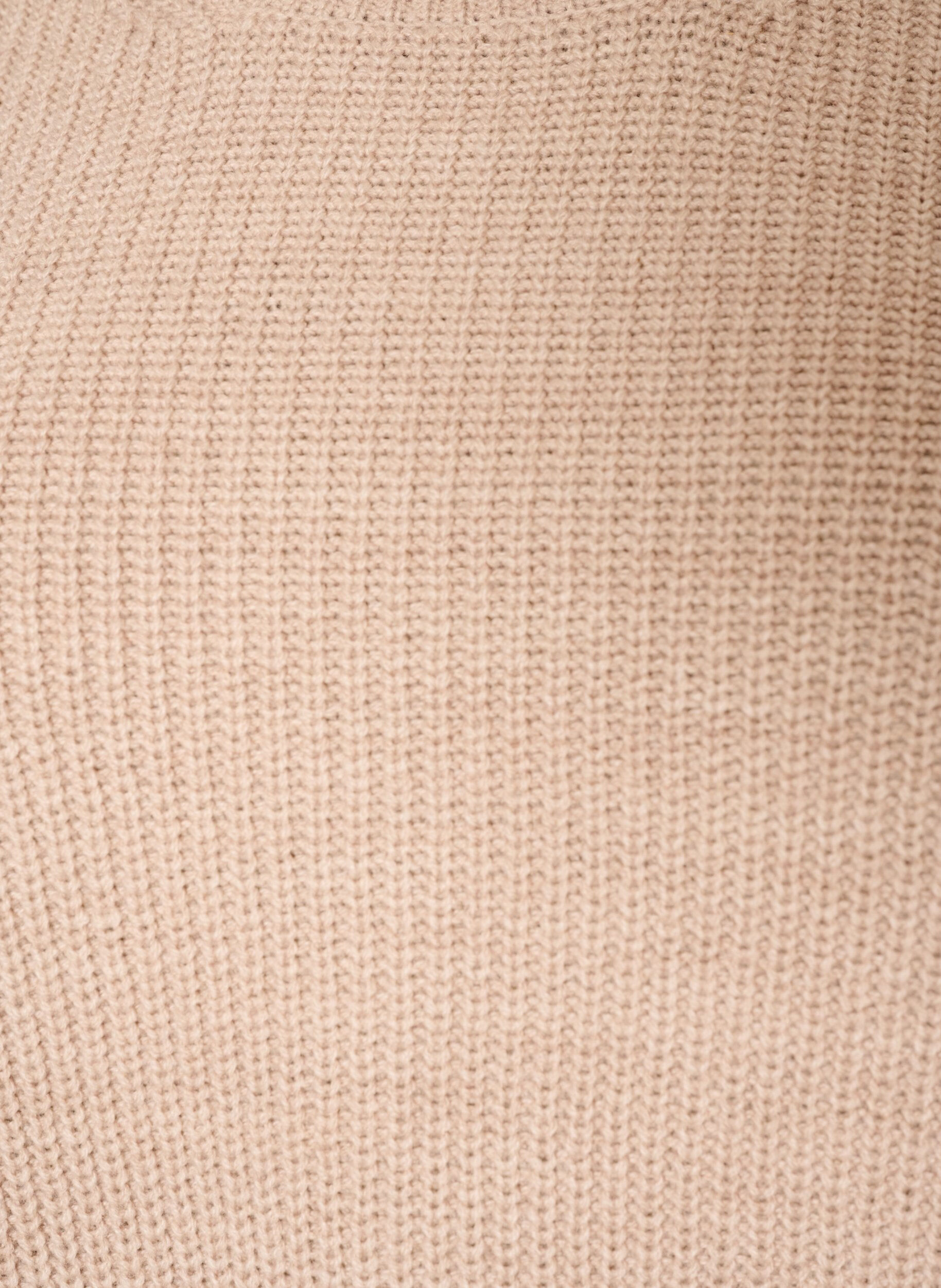 ZizzifashionKnitted blouse with ribbed texture and button details, Beige, Packshot image number 2