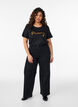 T-shirt with motif, Black, Model image number 1