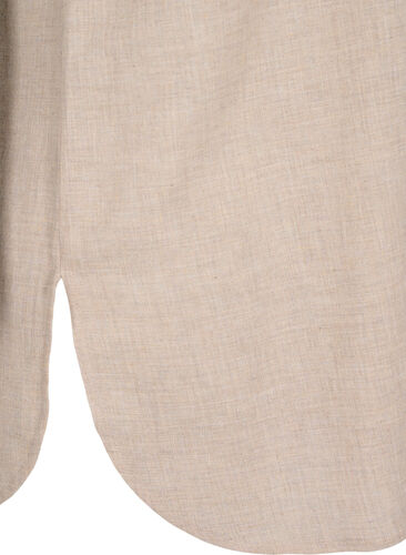 Long shirt with 3/4 sleeves and v-neckline, Simply Taupe, Packshot image number 3