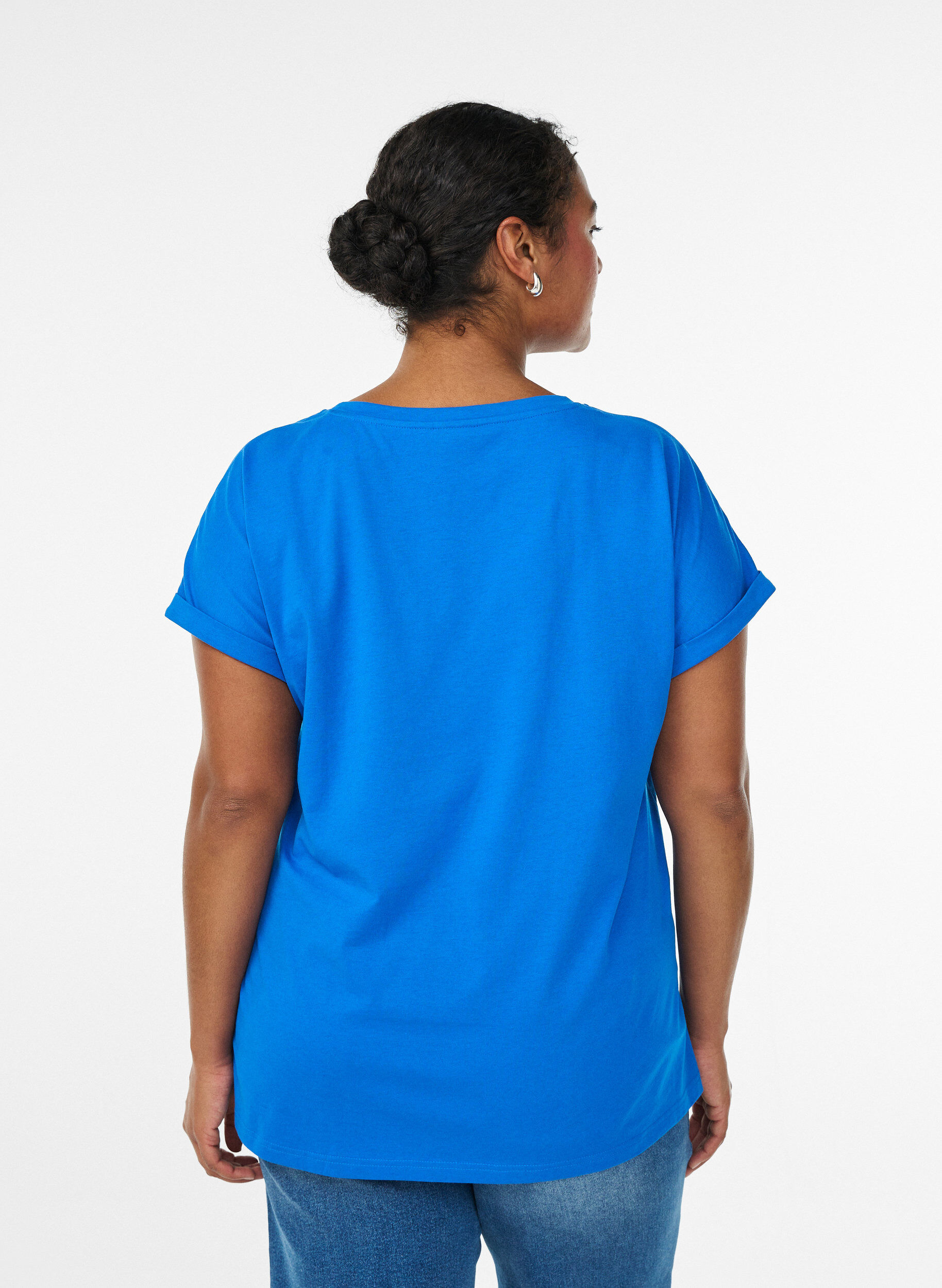 ZizzifashionShort-sleeved t-shirt in a cotton blend, Blue, Model image number 2