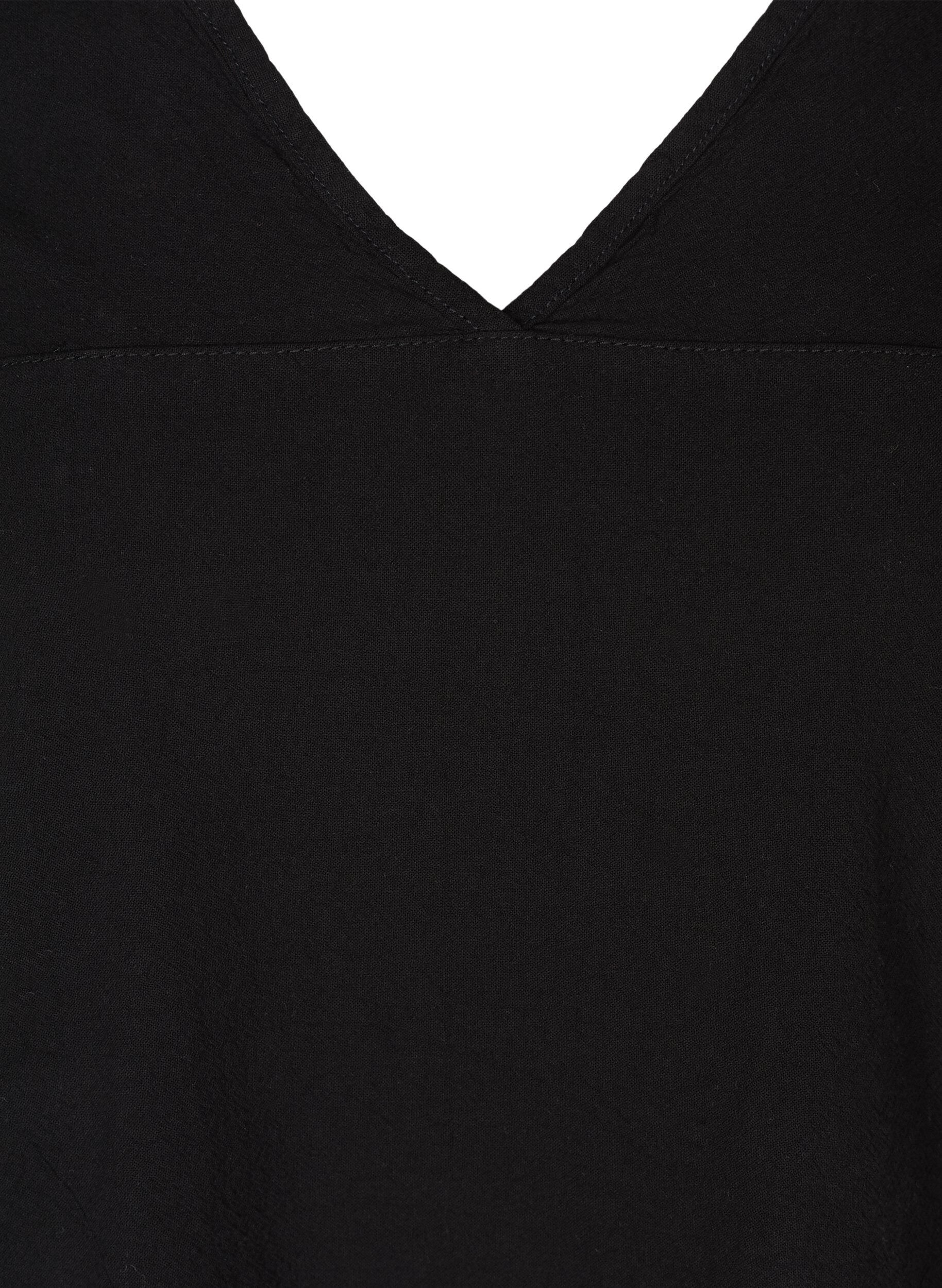 ZizzifashionShort-sleeved cotton dress, Black, Packshot image number 2