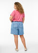 Loose denim shorts with high waist, Light Blue, Model image number 2