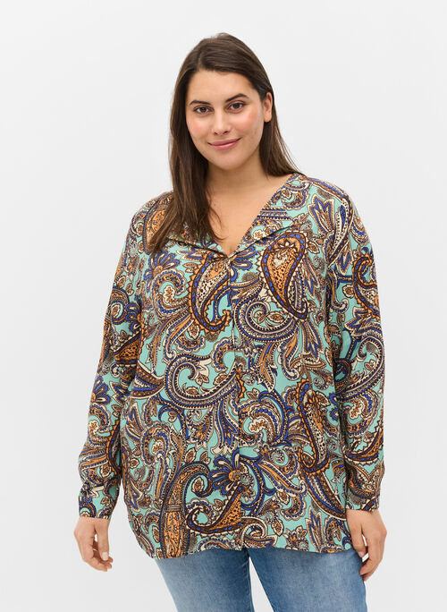 Printed viscose shirt blouse
