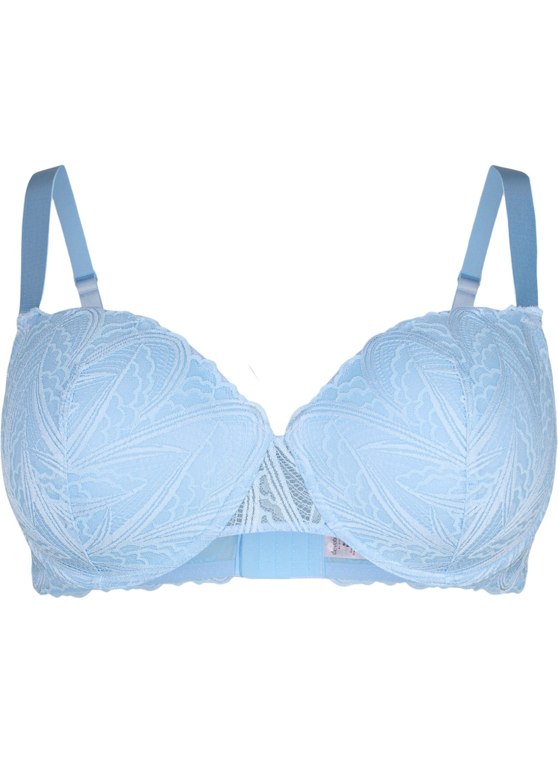 Zizzifashion Molded lace bra with underwire, Light Blue, Packshot image number 0