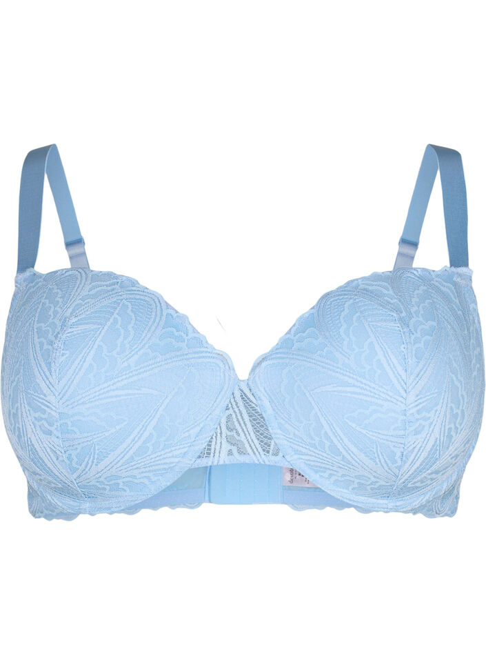 Molded lace bra with underwire, Light Blue, Packshot image number 0