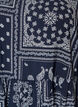 Ankle-length dress in viscose with paisley print and short sleeves, Blue, Packshot image number 2