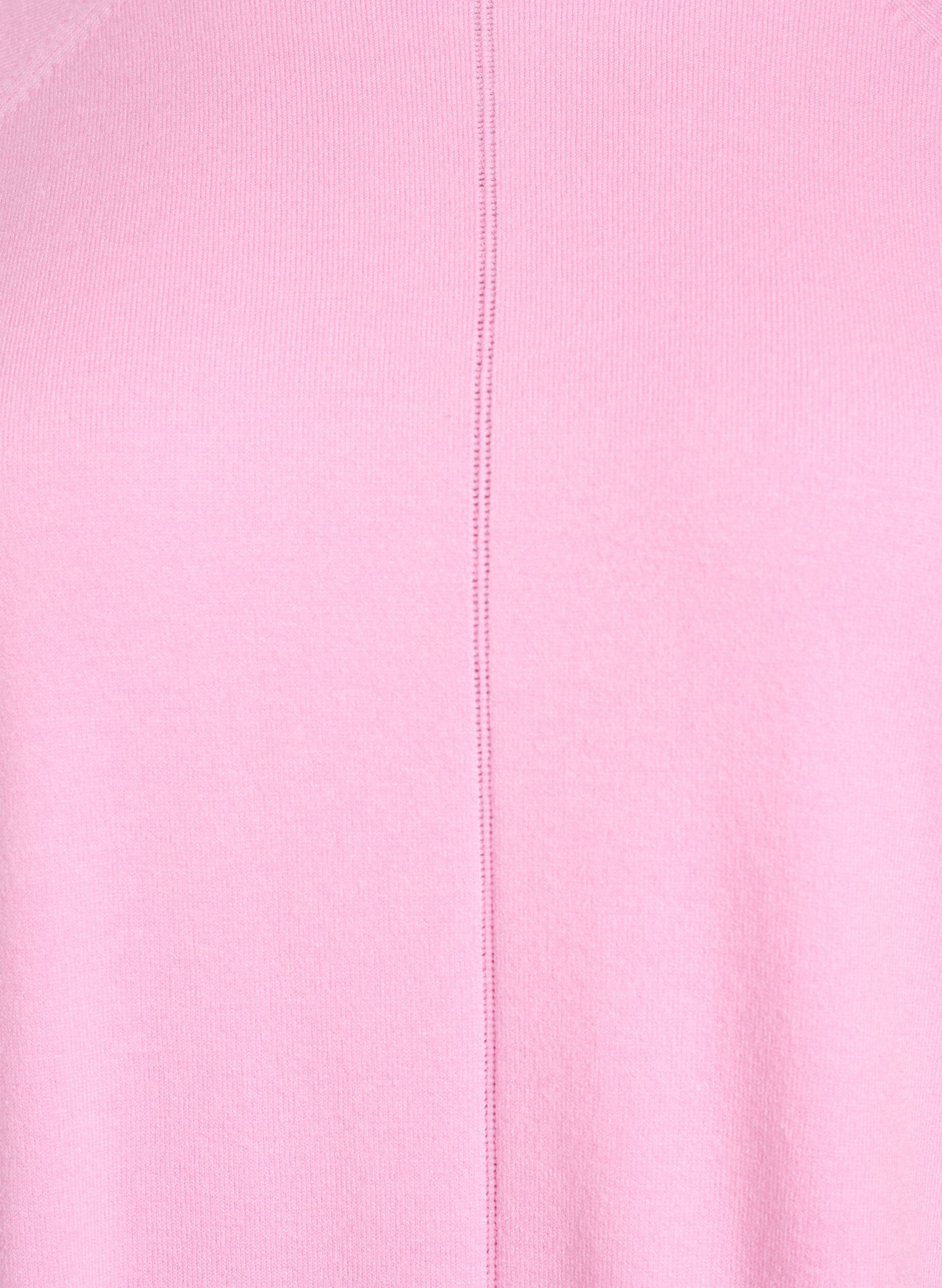 ZizzifashionKnit blouse with round neck and knitted pattern, Pink, Packshot image number 2