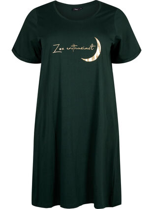 Short-sleeved nightgown in organic cotton, Scarab Enthusiast, Packshot image number 0