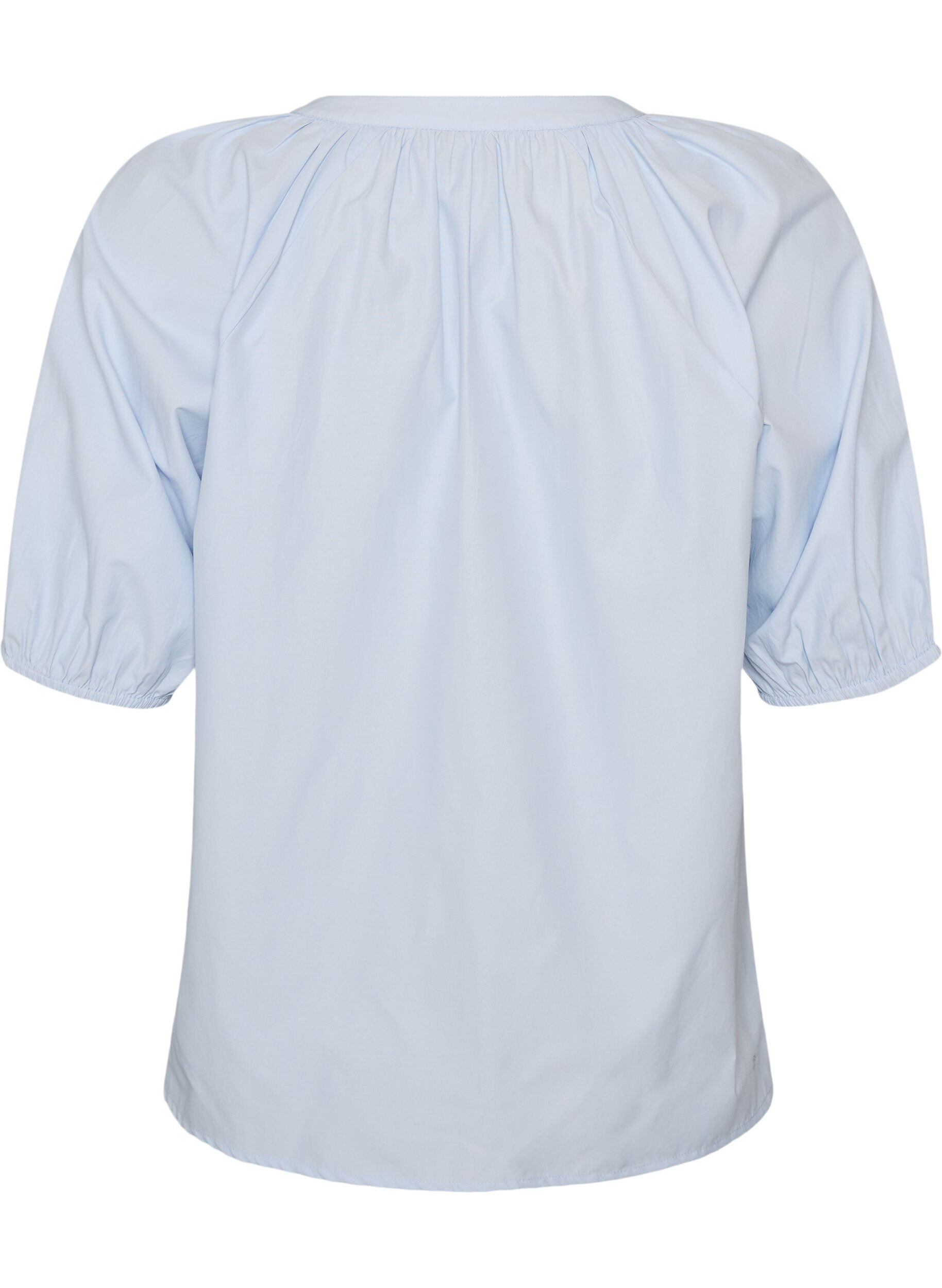 ZizzifashionShirt blouse with button fastening and tie-belt, Light Blue, Packshot image number 1