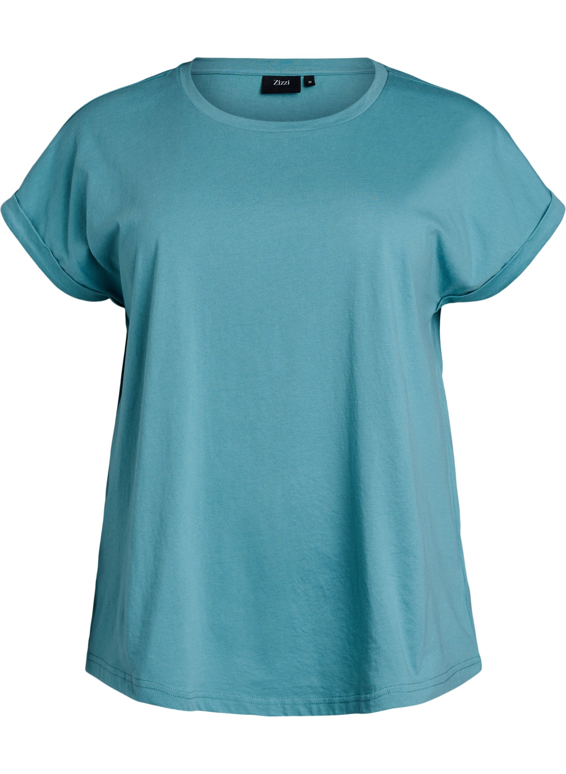 ZizzifashionShort sleeve cotton blend T-shirt, Blue, Packshot image number 0