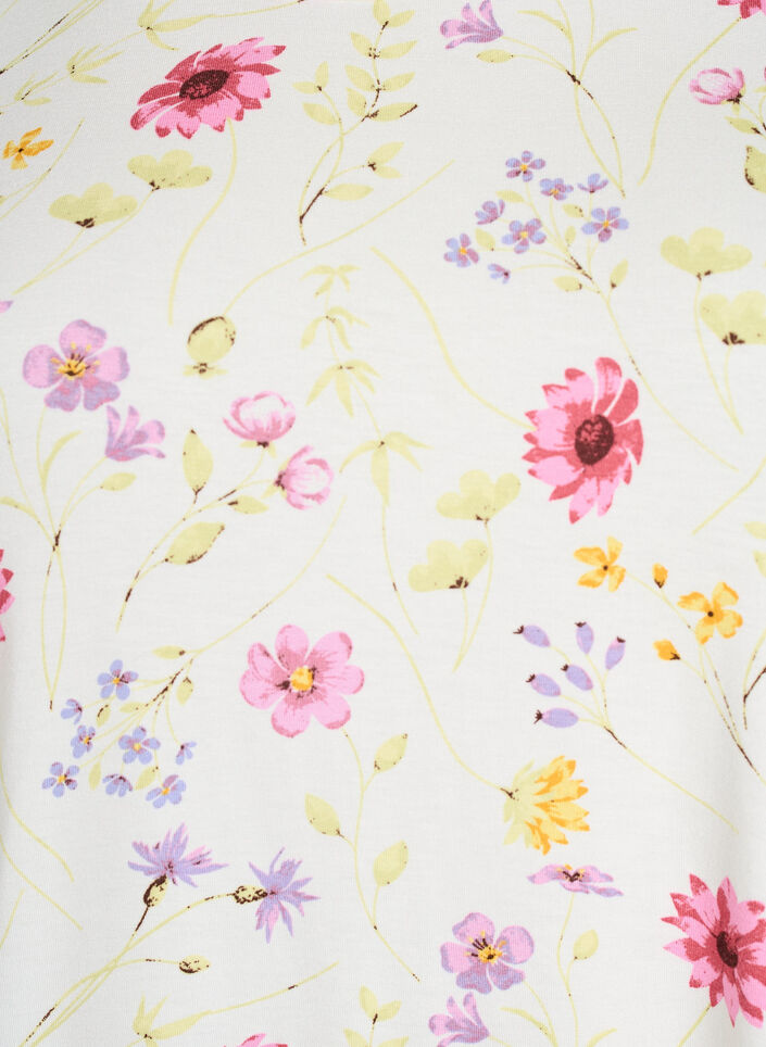 T-shirt with floral print, White, Packshot image number 2